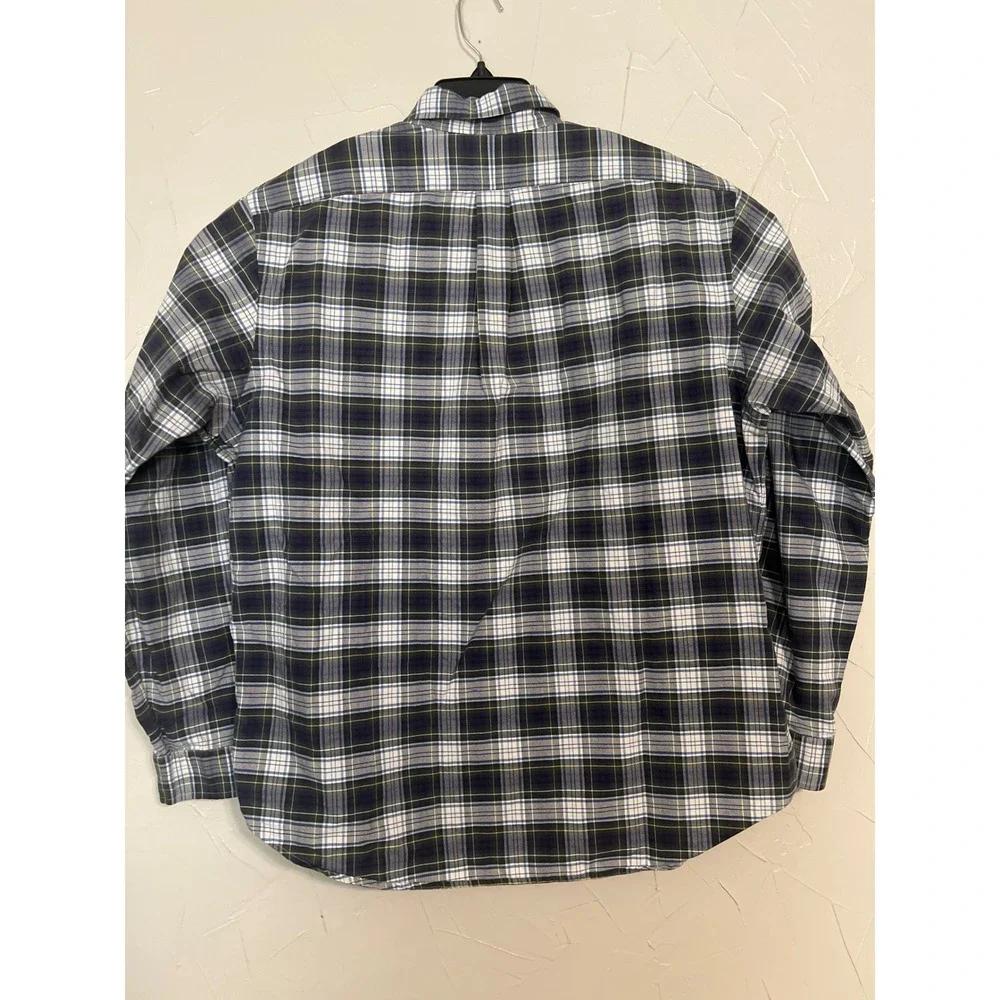 Polo Ralph Lauren Plaid Shirt Mens XL Navy Green Excellent Long Sleeve Button Up